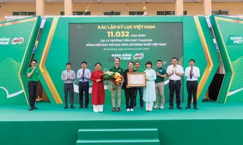 Học sinh 15 trường tại Bình Dương lập kỷ lục Việt Nam với màn đồng diễn thể dục