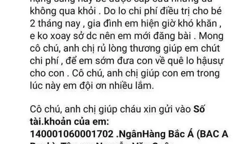Cảnh báo tình trạng giả giấy tờ bệnh viện xin từ thiện