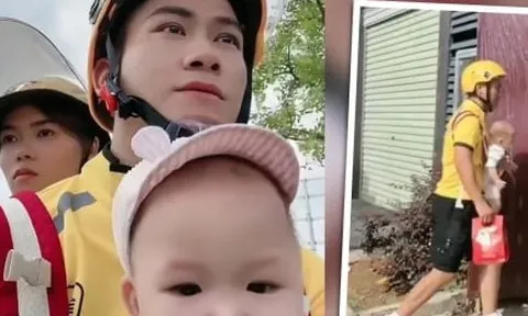 Dân mạng rơi nước mắt thương anh shipper đi làm mang theo vợ trầm cảm và con nhỏ