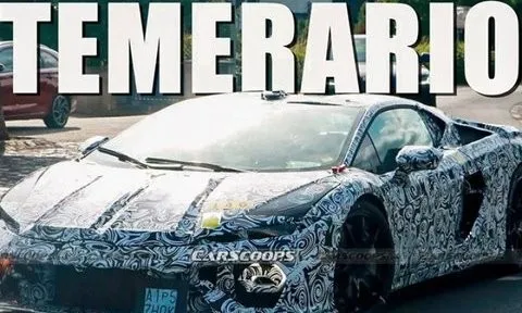 Siêu xe thay thế Lamborghini Huracan chạy thử trong lớp ngụy trang