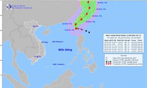 Bão Krathon giật cấp 17 đi vào Biển Đông, trở thành bão số 5