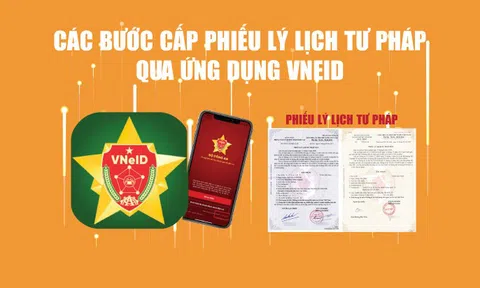 Infographics: Các bước cấp lý lịch tư pháp qua ứng dụng VNeID