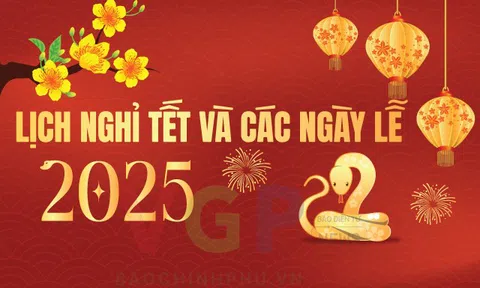 Infographics: Lịch nghỉ Tết Nguyên đán Ất Tỵ 2025 và các ngày lễ