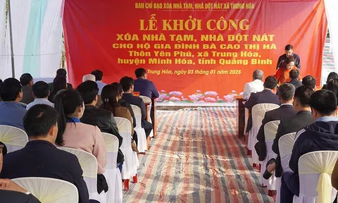 Quảng Bình đồng loạt khởi công xóa nhà tạm, nhà dột nát cho hộ nghèo, cận nghèo