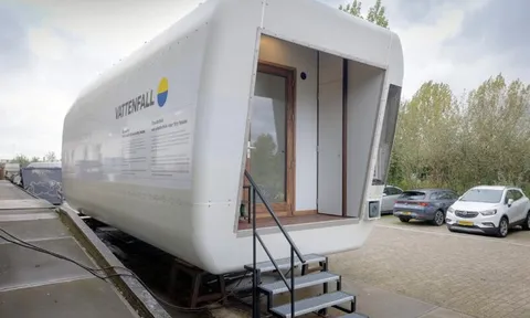 Ngôi nhà nhỏ siêu tiện nghi làm từ turbine điện gió “đã nghỉ hưu”