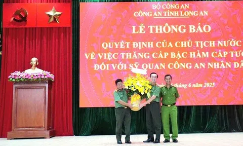 Giám đốc Công an tỉnh Long An được thăng cấp hàm Thiếu tướng