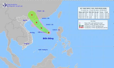 Xuất hiện áp thấp nhiệt đới trên Biển Đông