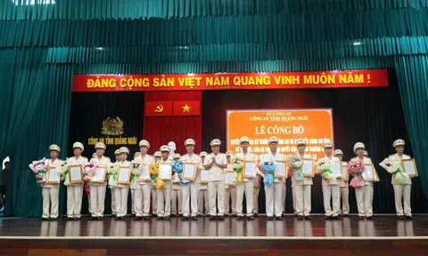 Quảng Ngãi: Công bố quyết định của Bộ trưởng Bộ Công an, Giám đốc Công an tỉnh về công tác tổ chức, cán bộ