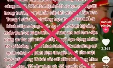 Chủ tịch phường ở TP Huế bị bắt cùng vàng và nhiều sổ đỏ là thông tin giả