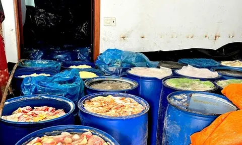 Rùng mình với cơ sở làm lạp xưởng với nguyên liệu bị phân huỷ, hôi thối