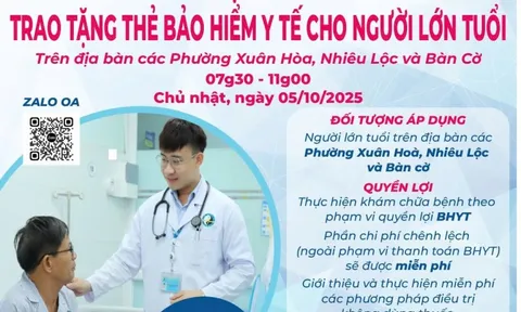 Khám bệnh miễn phí, tặng 60 thẻ BHYT cho người cao tuổi ở TP HCM vào ngày 5-10