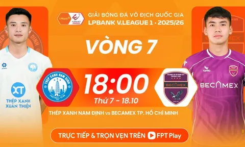 Vòng 7 V-League 2025-2026: "Chelsea Việt Nam" khó tạo "địa chấn" ở Thiên Trường