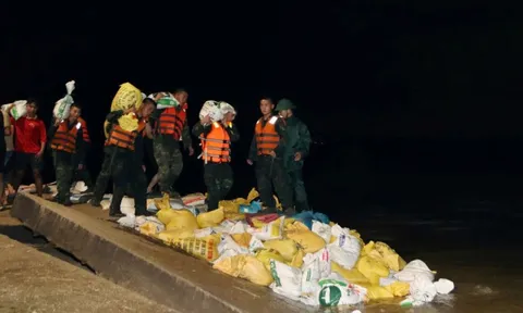 Lực lượng Sư đoàn 315 xuyên đêm gia cố tuyến kè biển An Lương, Đà Nẵng