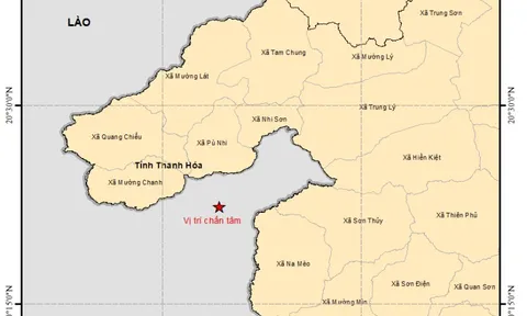 Động đất 4,8 độ tại Lào, cách biên giới Việt Nam 5 km