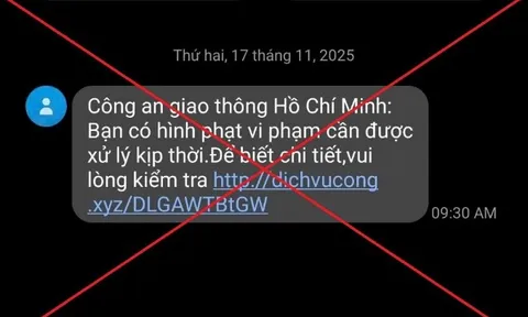 Cảnh báo tin nhắn lừa đảo thông báo “phạt nguội” của Cảnh sát giao thông