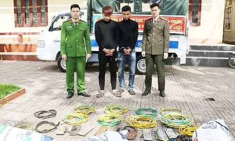 Bắt 2 đối tượng chuyên trộm dây cáp chống sét bán lấy tiền tiêu xài