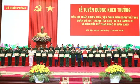 Tuyên dương đoàn thể thao Quân đội đạt thành tích cao năm 2025
