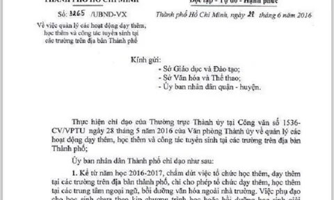 TPHCM: Chấm dứt học thêm dạy thêm từ năm học 2016 - 2017