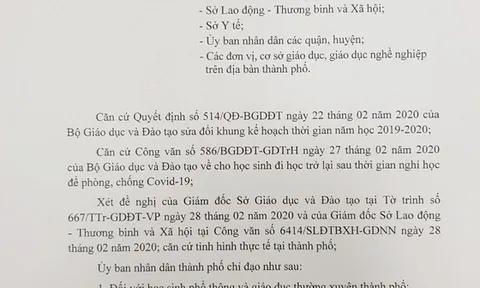 TPHCM: Học sinh nghỉ học đến ngày 15-3, lớp 12 đến ngày 8-3