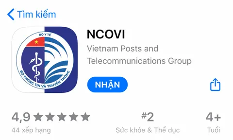 Ứng dụng khai báo sức khỏe NCOVI đã có mặt trên "chợ" AppStore