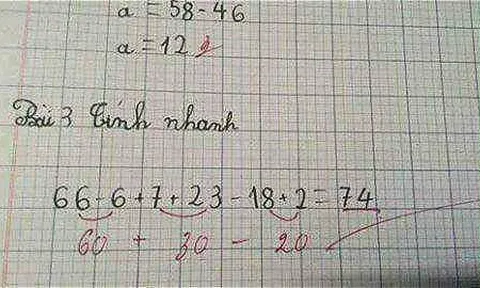 Bài toán tính nhanh 'cô hay trò sai' gây tranh cãi