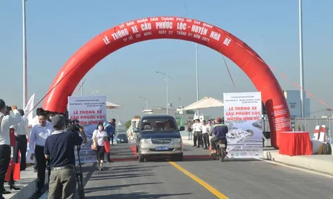 Thông xe cầu Phước Lộc, huyện Nhà Bè sau 8 năm thi công